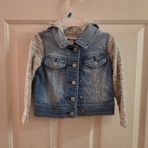 Cat & Jack Blue Denim Jacket with Gray Sleeves